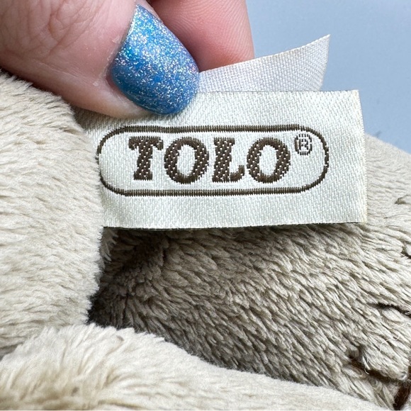 Vintage 2007 Tolo Toys Cuddly Bear Plush Rattle New w/ Tags Beige Collectible - Picture 10 of 11